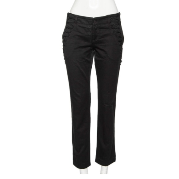 Black Denim with Lace up detail.
